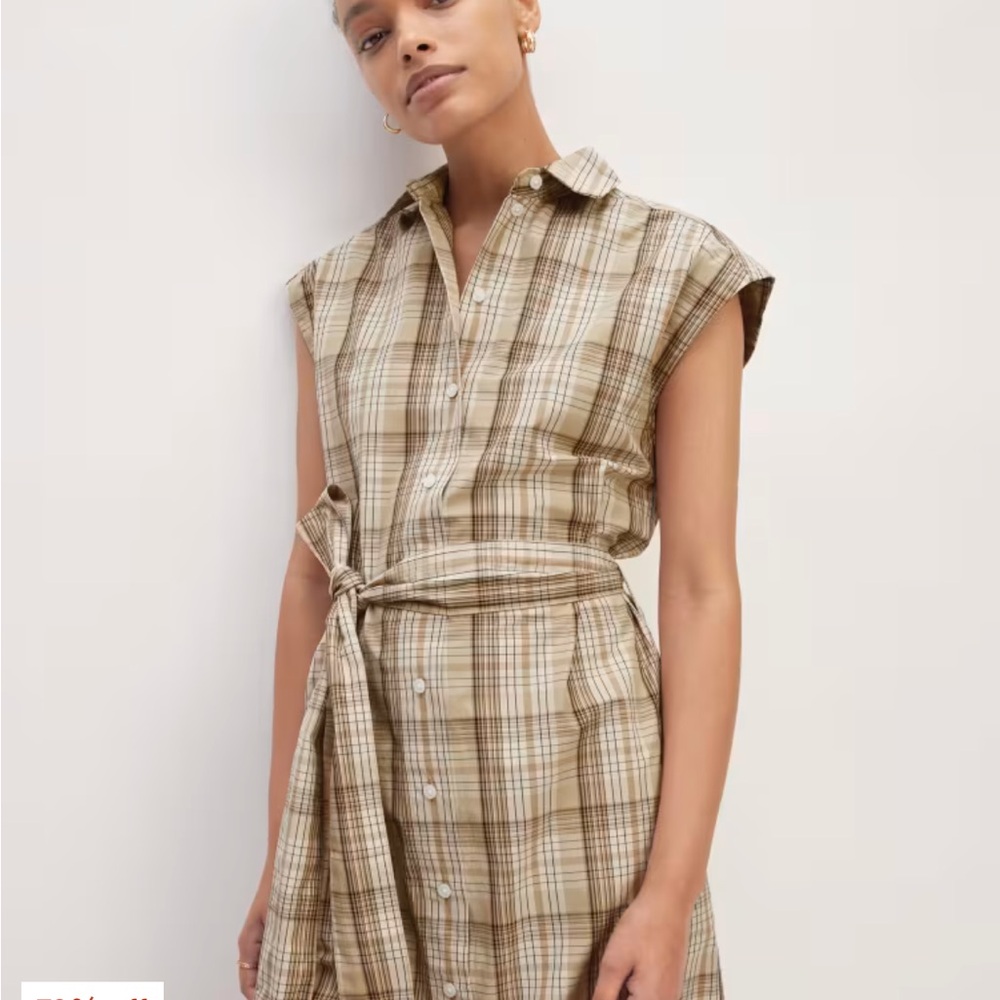 Everlane plaid cotton midi dress
